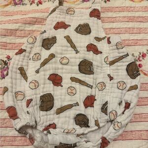 Angel Dear Cream and Brown Baby Romper